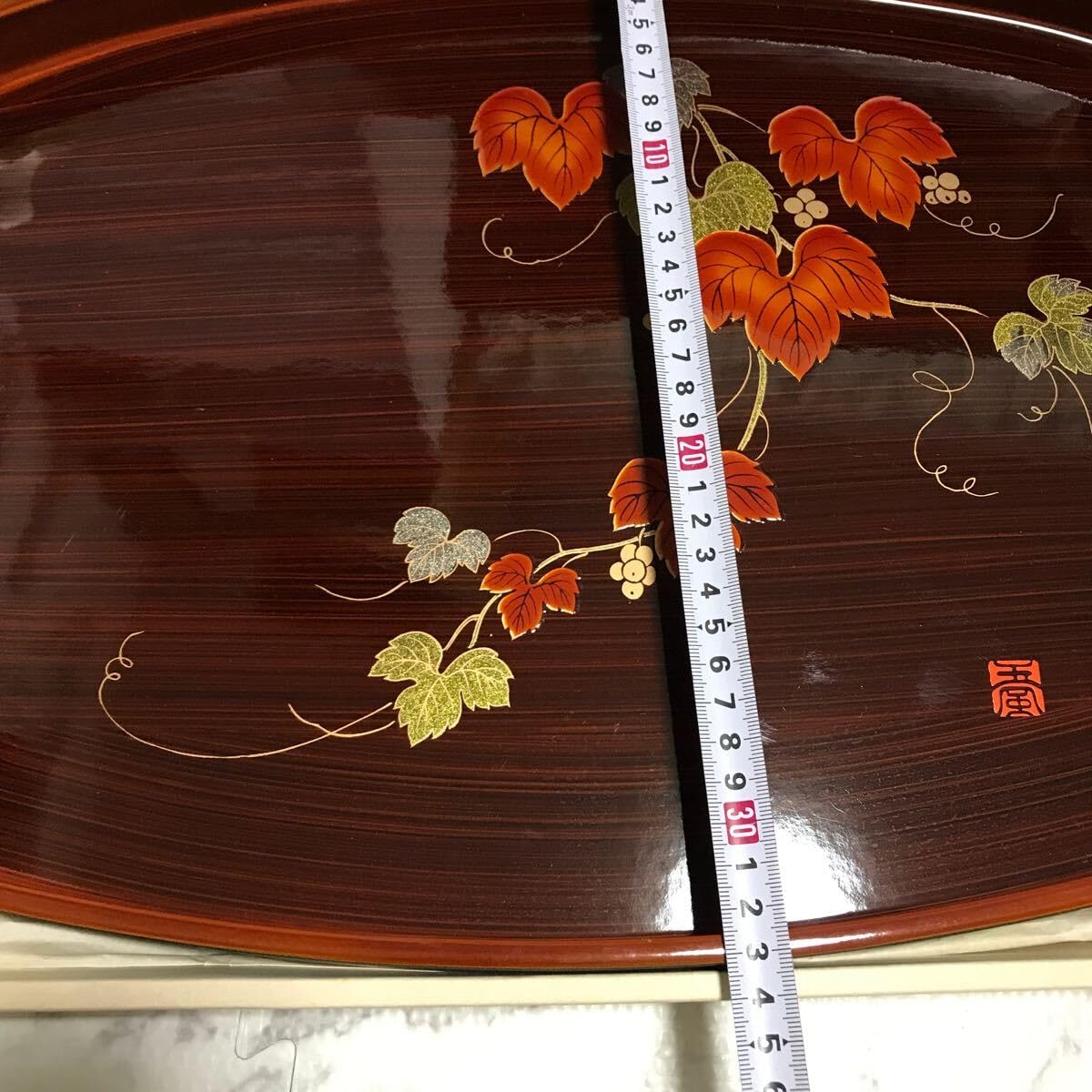 Amazon.co.jp: お盆 丸盆 漆器 木製 トレー 盆 菓子盆 天然木 角盆 烏