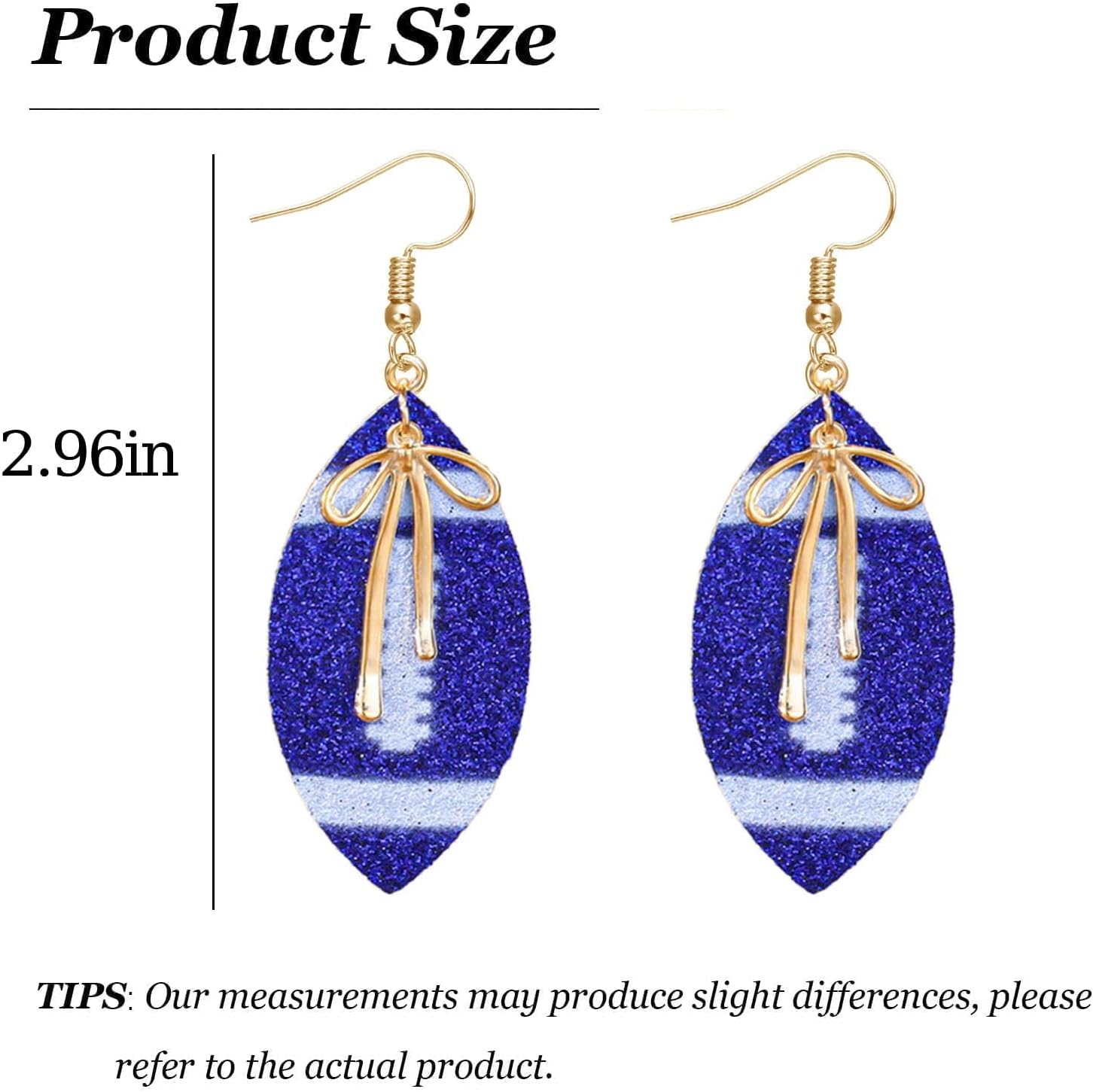 Football Bow Earrings for Women Game Day Earrings Football Accessories Jewelry Game Day Outfits Shirts for Women - Image 6