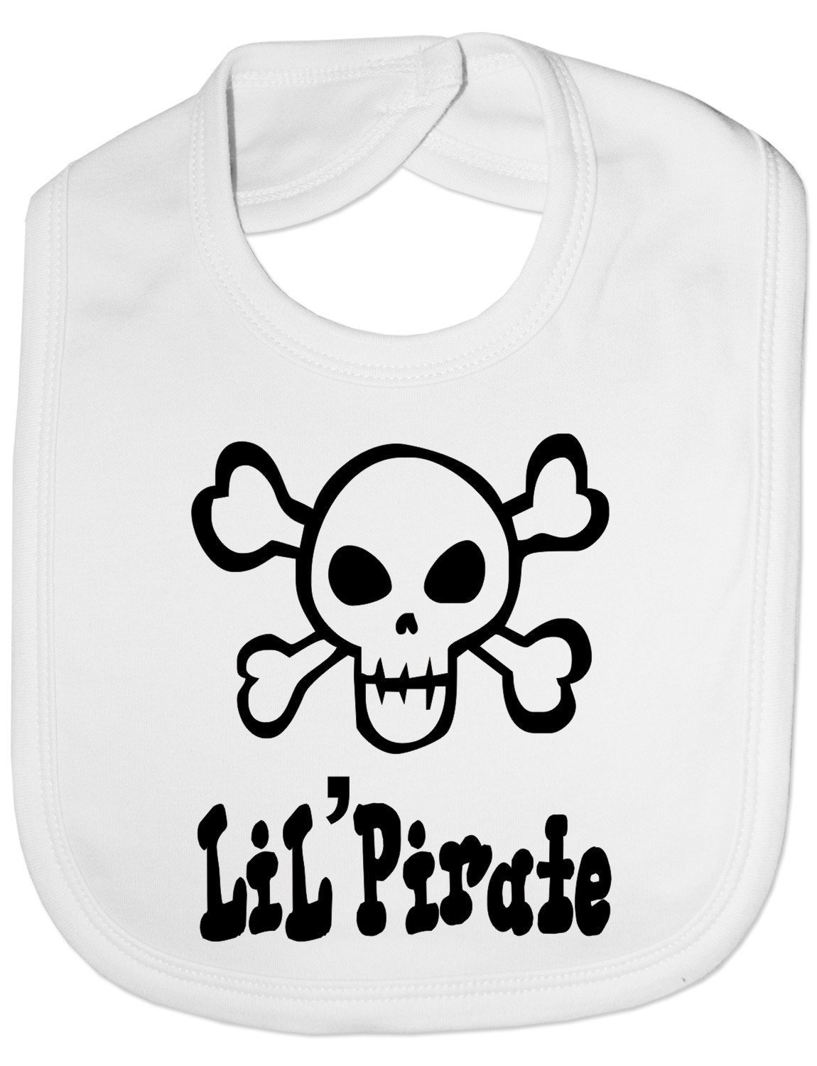 Print4U Lil' Pirate Skull & Crossbones - Funny Baby/Toddler/Newborn Bib Gift white