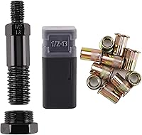 Vista 1 de Mandril de herramienta de tuerca de remache 1/2-13 y 10 piezas de tuercas de remache, juego de herramientas de remache, juego de accesorios