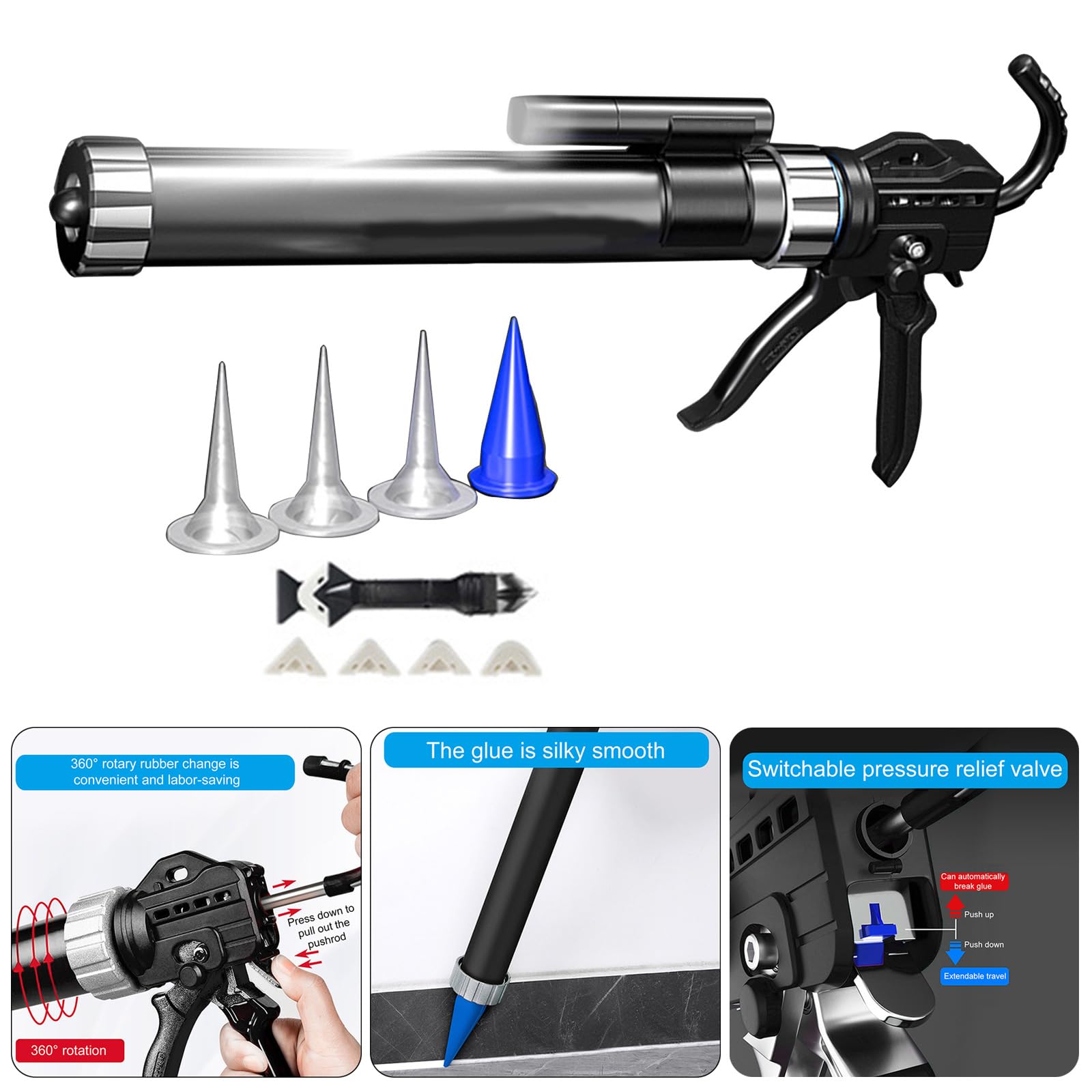 Heavy Duty Silicone 600ml Aluminum Caulking For Cartridges And Sausage Packs For Professional Use