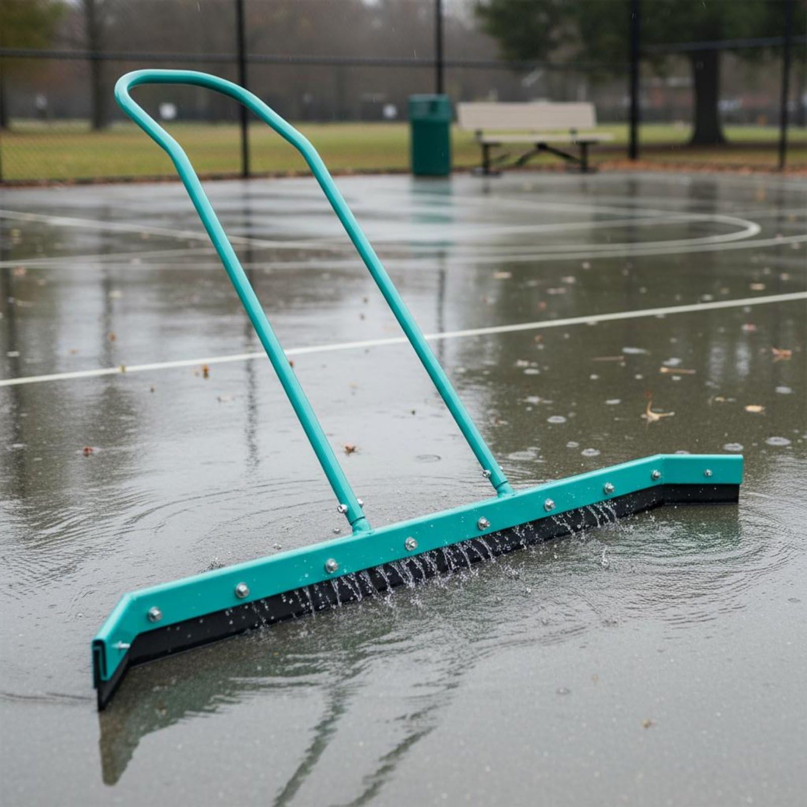 TISHITA Limpiador de Canchas de Aluminio Squeegee de Suelo Limpiador de Agua de Piso con Ruedas Completo Adecuado para Mantenimiento Diario en Canchas y Pisos Duros, Naranja