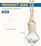 5PCS désodorisants d'air pour voiture, désodorisant d'air à huile essentielle, bouteille diffuseur suspendue de 8ml, diffuseur essentiel en verre clair rechargeable vide, décoration auto, adapté pour diverses voitures (Diamond)