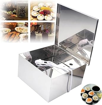 Drying Stainless Steel Seaweed Oven 25W Seaweed Drying Box Temperature Adjustable 3 Heater Bulbs for Kitchen, Hotel, Sushi Restaurant, Large