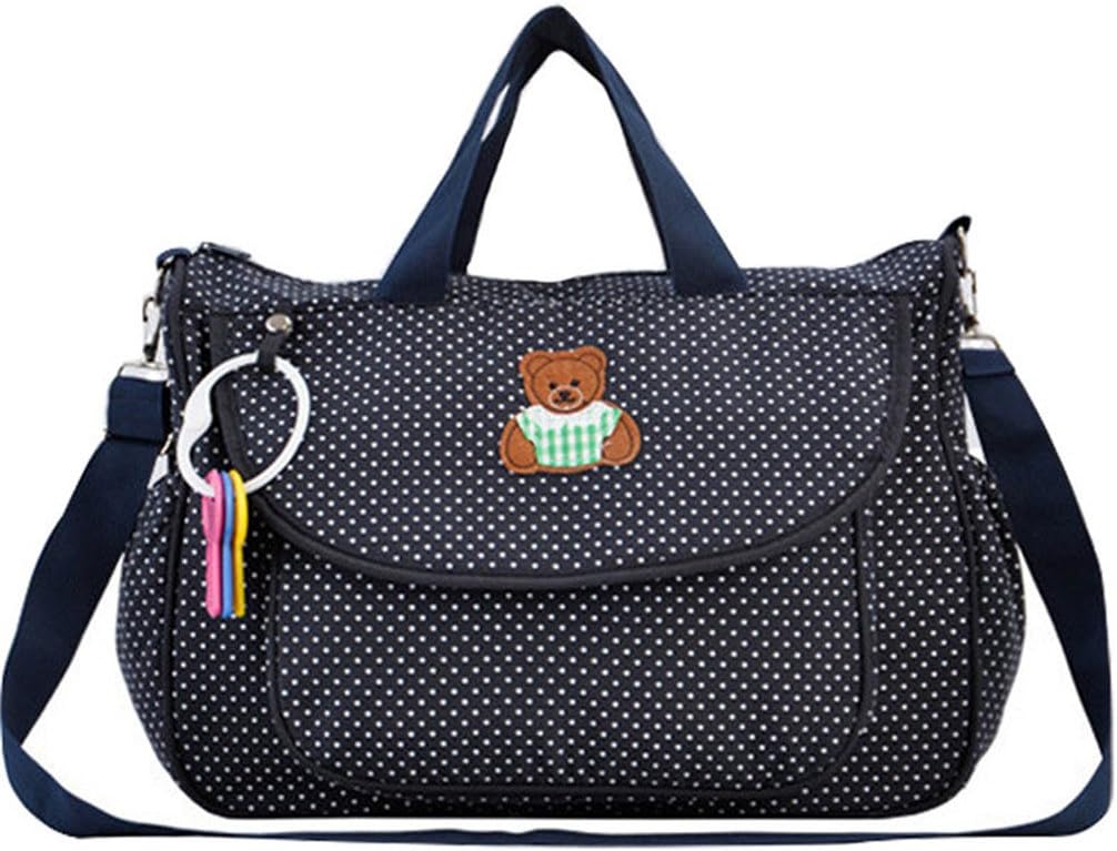 Yummy Mummy Changing Hobo Bag Polka Dot Designer Baby Nappy Changing Shoulder Tote Bags Bear Pattern Diaper Bag