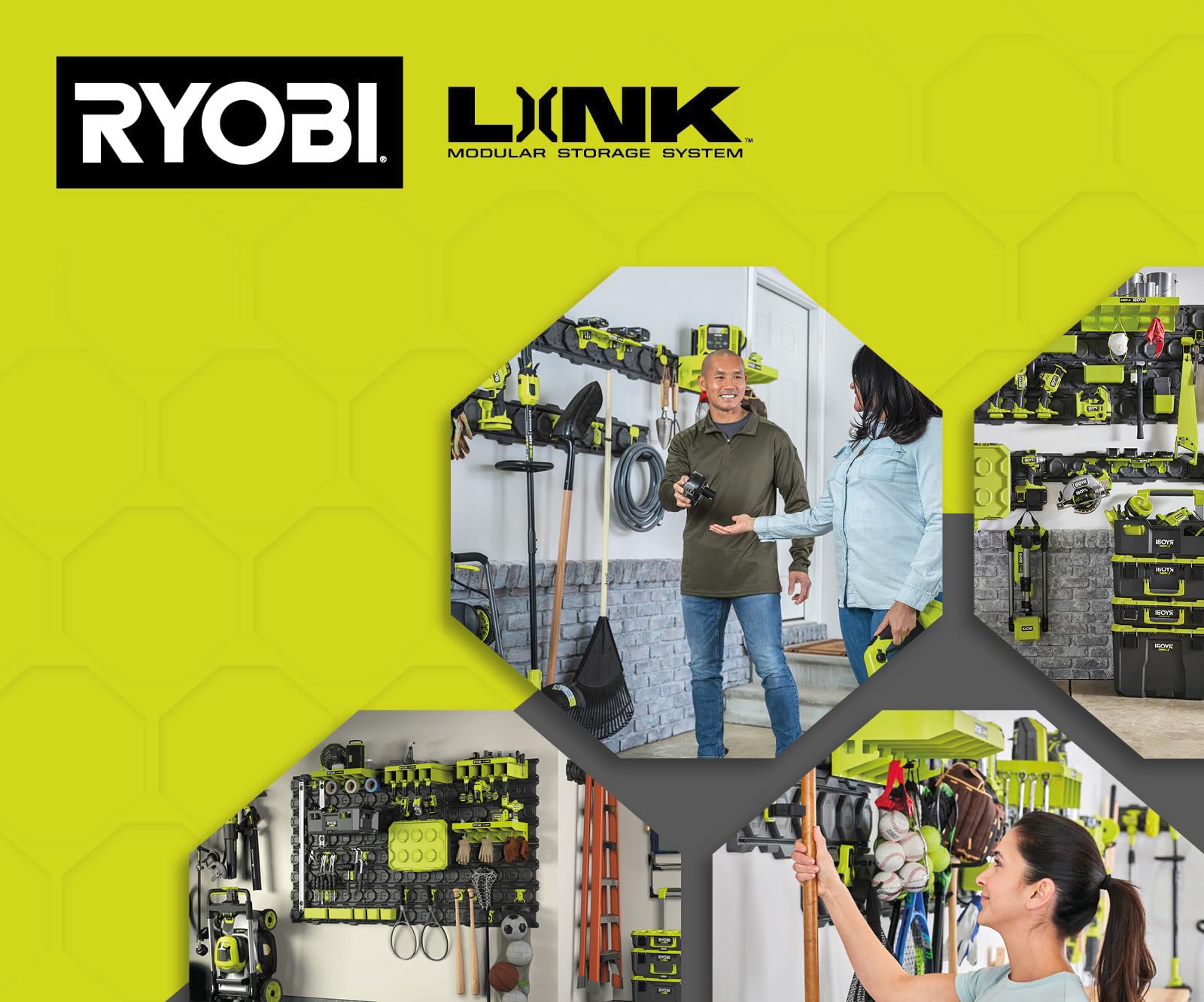 Rack per batterie RYOBI 18V per sistema Link - capacità 6,8 kg - RSLW818