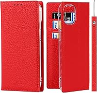 Vista 91 de iCoverCase Funda tipo cartera compatible con iPhone 13 Pro Max con ranuras para tarjetas, funda magnética de piel auténtica con bloqueo RFID, Naranja