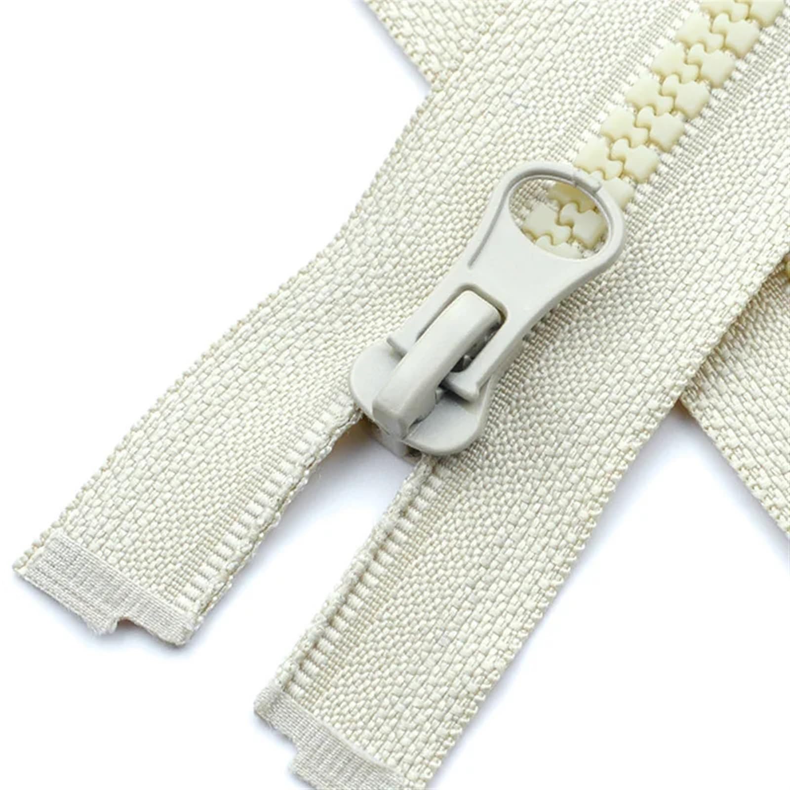 GCYEIDMA Metal Zipper fo Sewing Resin Zipper 40cm 50cm 60cm 80cm 90cm Open End Coat Down Jacket Zippers DIY Sewing Accessories Children Clothes Long Zipper(Khaki,80cm)