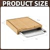 Tabla de Cortar de Bambú con Bandeja Oculta, Tabla para Parrilla con Bandeja para Preparar y Servir Comidas, Estación de Parrilla Exterior, Organizador, 15.6 x 12 Pulgadas 3