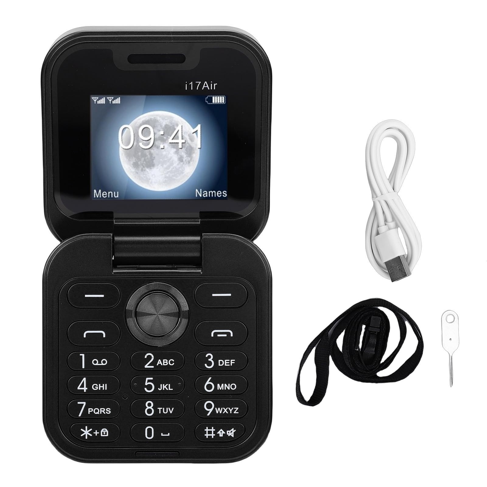 XUMIUZIY Unlocked Flip Phone, Large Buttons MP3 FM Mobile Phone with 1.77 Inch Screen, Dual SIM Dual Standby GSM One Touch Dialing Built in Loud Speaker (Black) — view 8