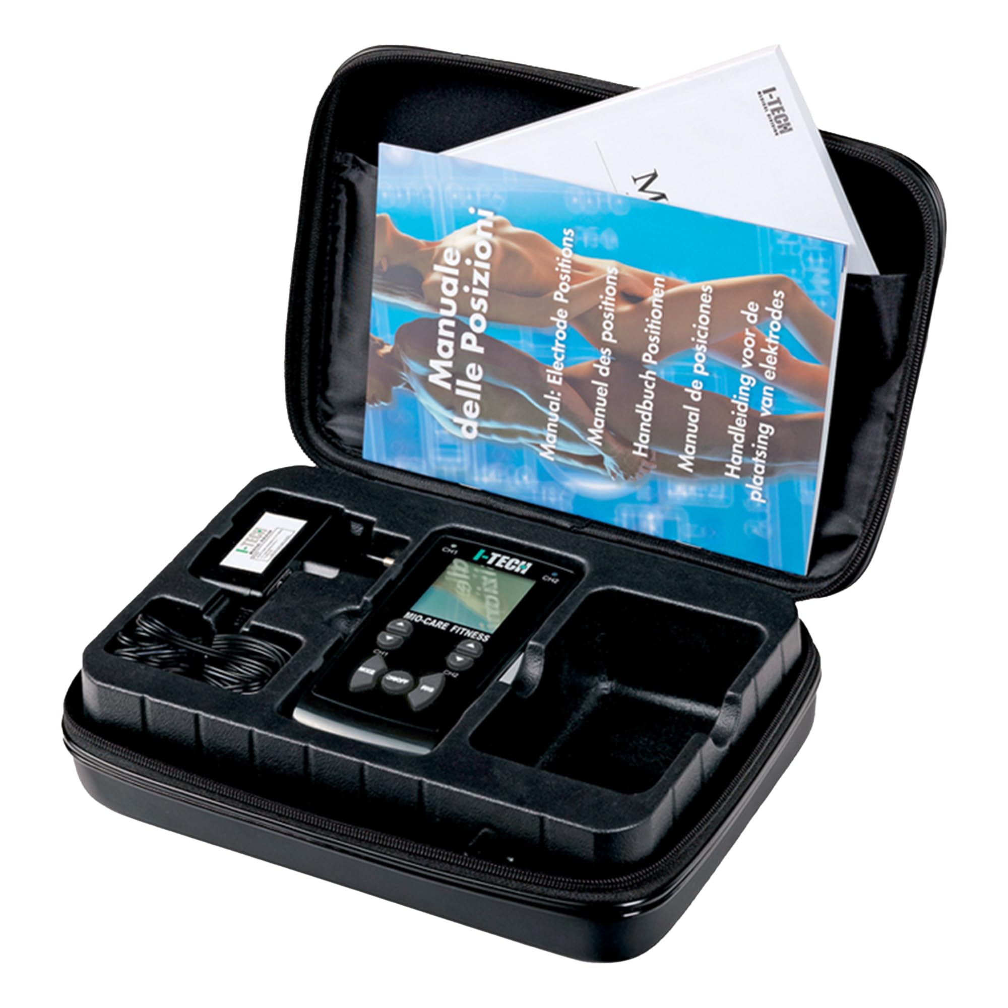 I TECH Mio Care Fitness, elettrostimolatore con 2 Canali Indipendenti e fino a 8 Elettrodi, Intensità Massima 200 mAh e 45 Programmi