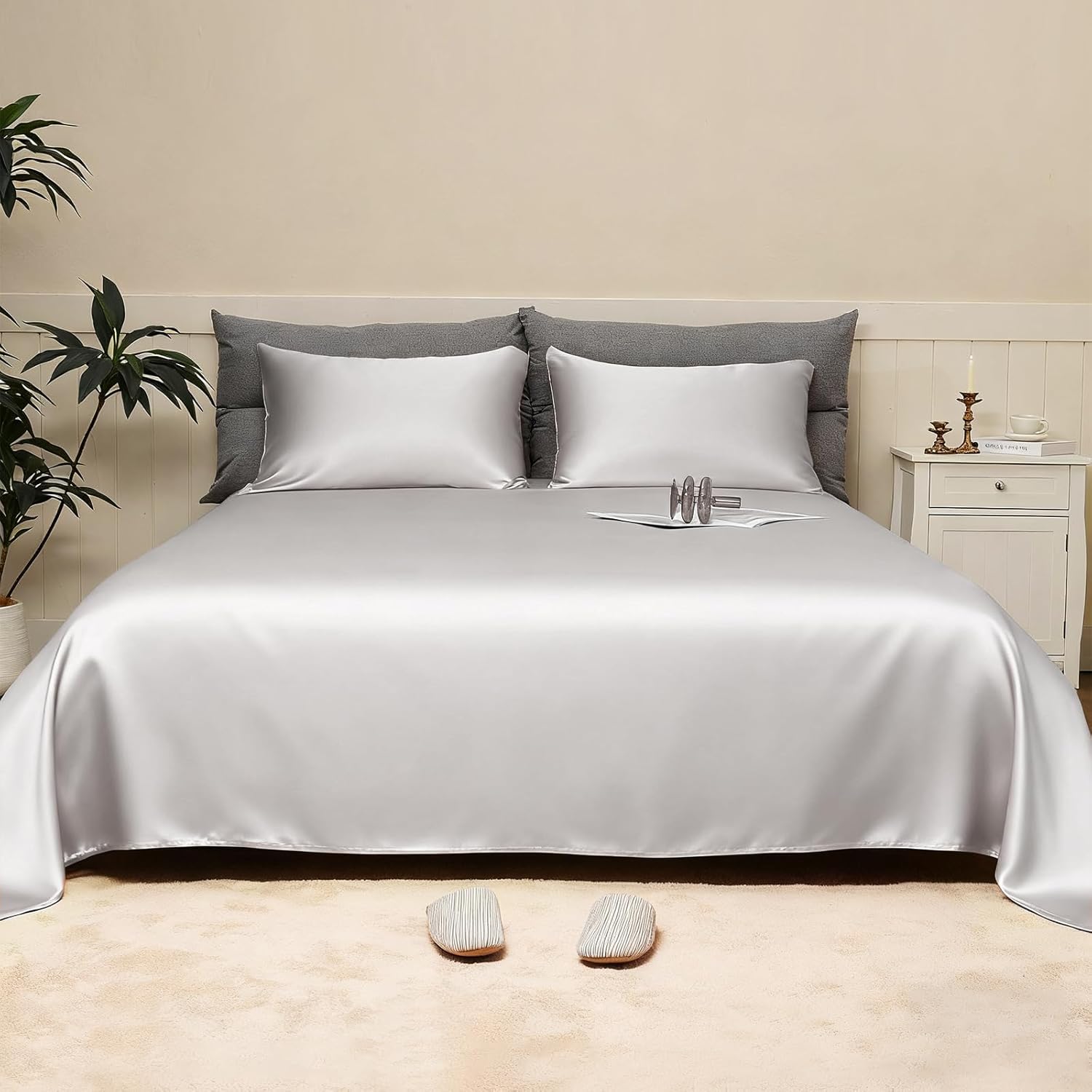 MURT Luxury King Size Sheets Set, 100% Viscose from Bamboo Bed Sheets, 400 Thread Count, Cooling & Silky Soft, Oeko-TEX Certified, Deep Pocket 17" for Hot Sleepers - Champagne - Image 2