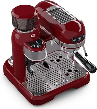 Klarstein Cafetera Expresso Automatica con Espumador de Leche, Cafetera Espresso 1.4 L Cafeteras, Pequeña de Acero Inoxidable 1550W para Capuccino, Cafetera Automatica, Maquina de Cafe