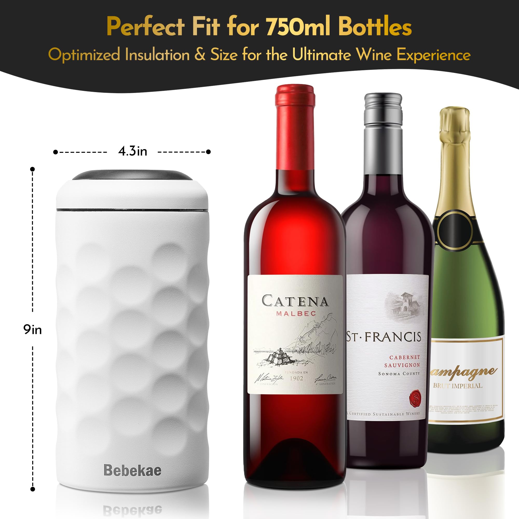 Wine Chiller, Wine Bottle Chiller, Keeps Wine Cold 6+ Hours, 750ml — Amazon image 2