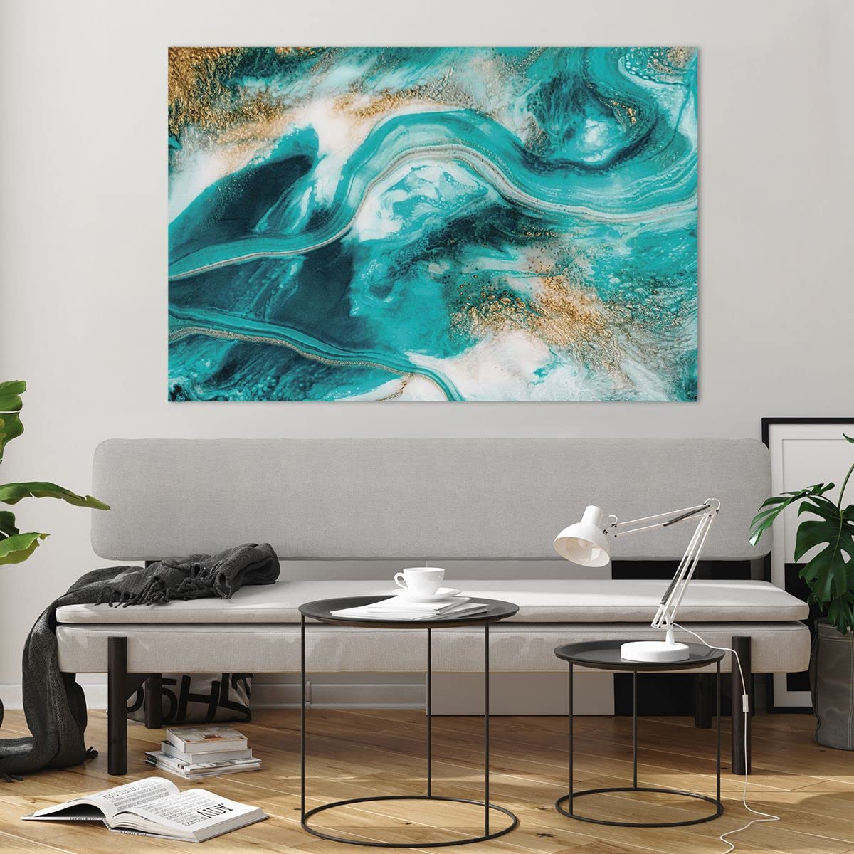 Cuadro Decorativo De Surfista Y Ola Sobre Lienzo - 80x120 Cm, Vertical, Impresión Alta Calidad, Listo Para Colgar, Para Salón O Dormitorio
