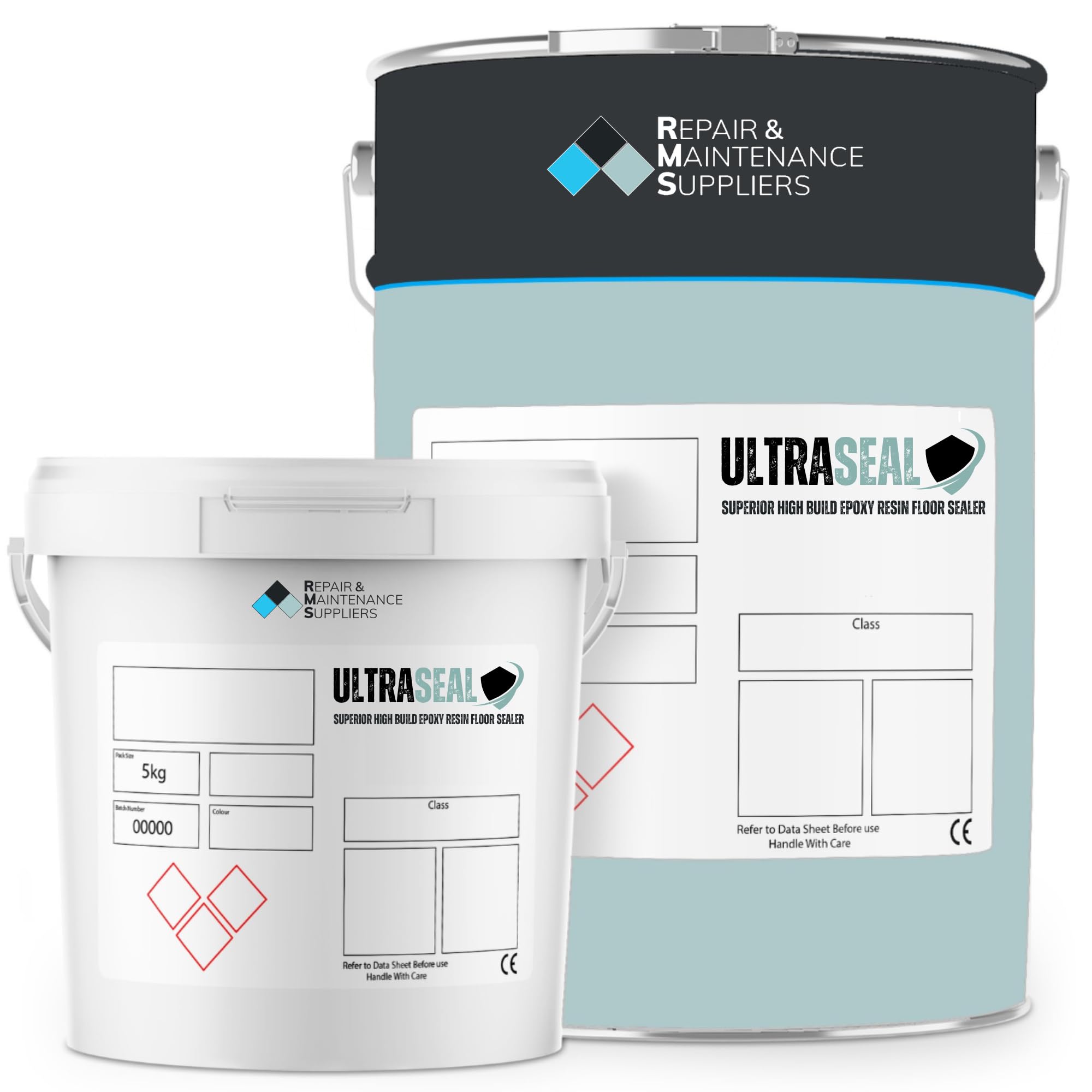 RMS UltraSeal | Superior High Build Epoxy Resin Floor Sealer Hard Wearing Coating Paint for use in Garage, Workshop, Factory, Warehouse & Industrial Applications