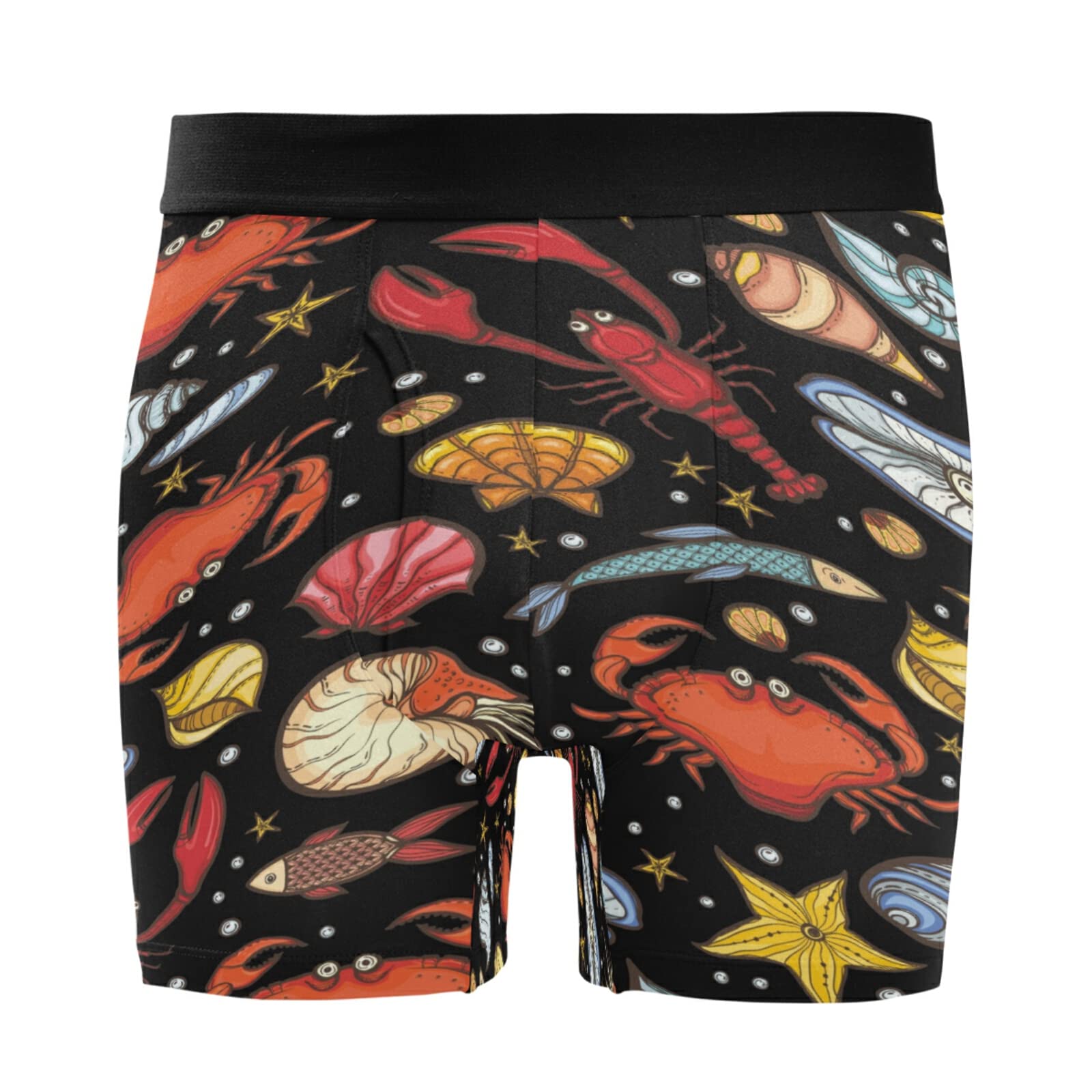 Bóxer para hombre elástico Vnurnrn pack de 2 calzoncillos cómodos con estampado de peces 7