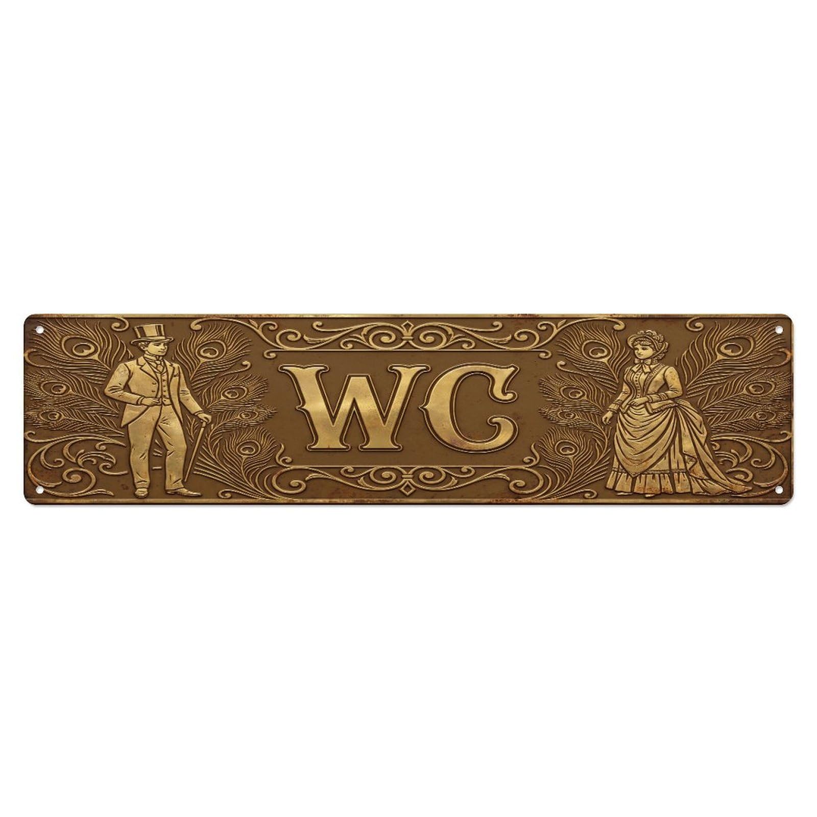 Tgrcjimh Style Metal Tin Sign Vintage Victorian Decor Wc Toilet Antique