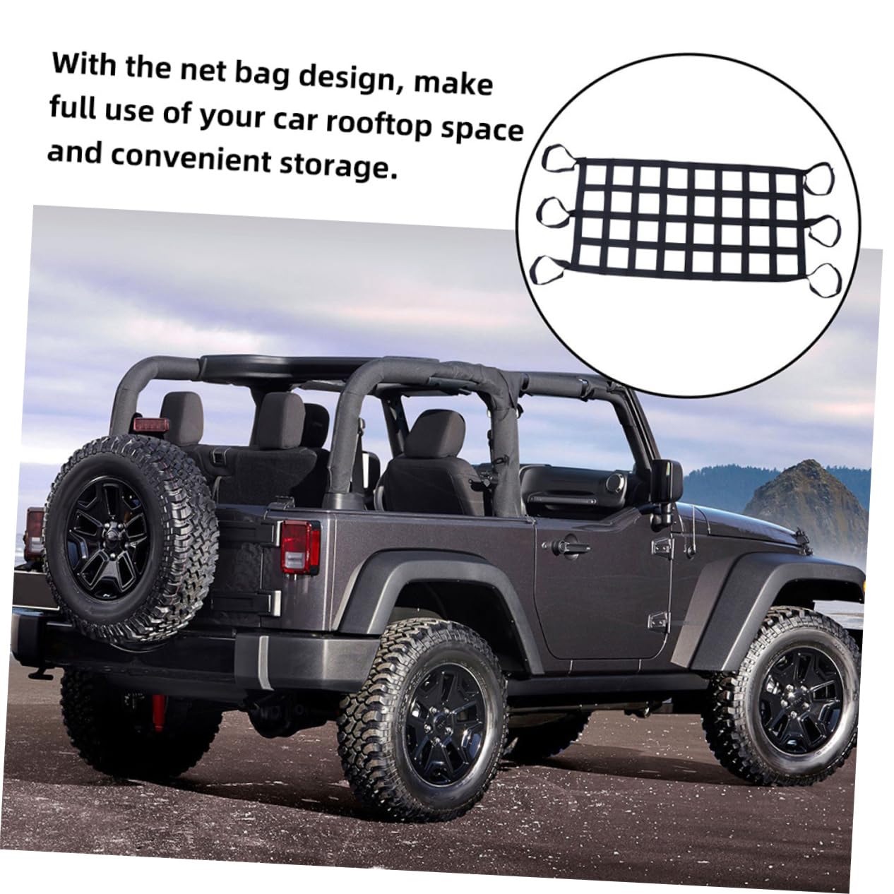 UKCOCO 2 pièces Filet de Toit de Voiture Élastique pour Rangement de Bagages Filet de Chargement Pratique et Ajustable pour Véhicules
