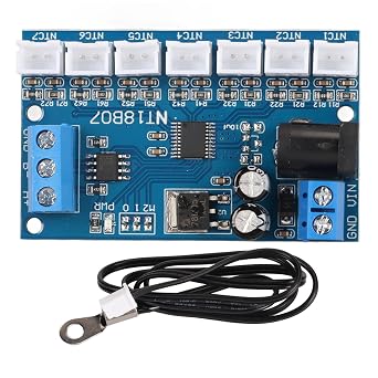 7 Channel High Digital Temperature Sensor Measurement Module, 7 Channel RS485 Board -20 to +125 PLC NT18B07 RS485 Board