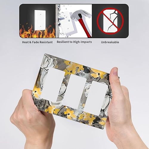 Vista 46 de Cubiertas decorativas de salida de estrella de mar playera, tablero de madera azul de concha de mar de 1 banda, decoración individual GFCI, placa