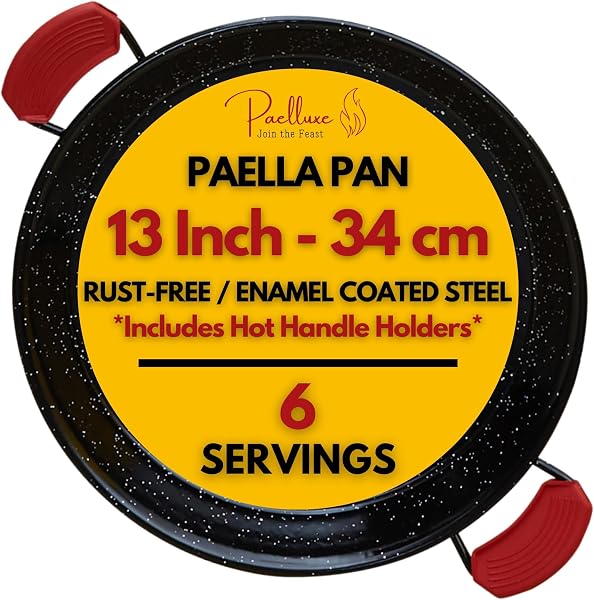 Paelluxe 13 Inch Enamelled No-Rust Steel Skillet