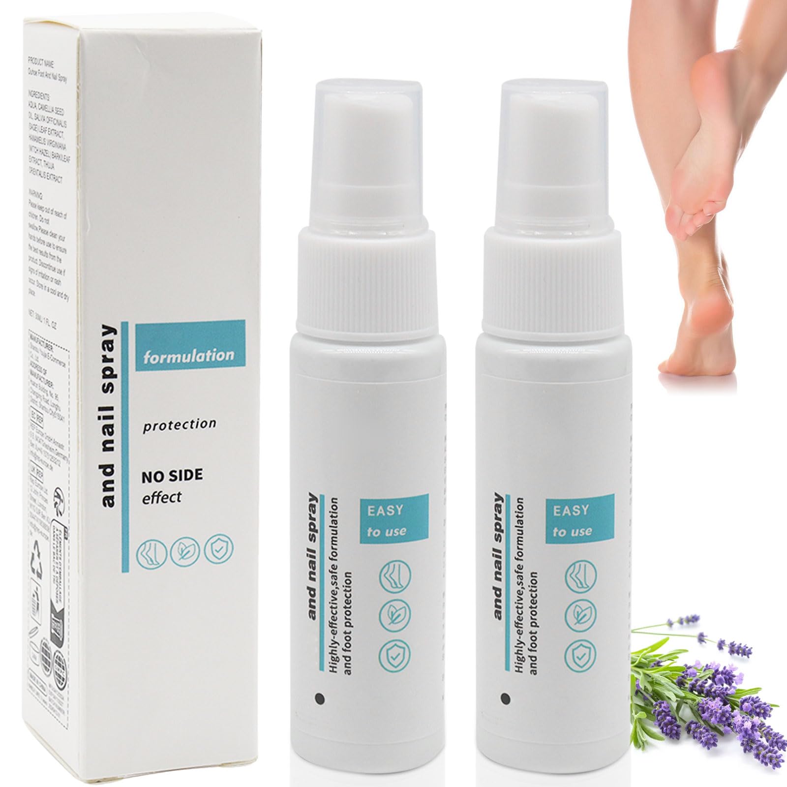 Spray para hongos en los pies, 2 unidades para pies y uñas, spray para hongos en las uñas, spray para pies para reparación de uñas, control de olores, aerosol de pies para reparación de uñas, repair