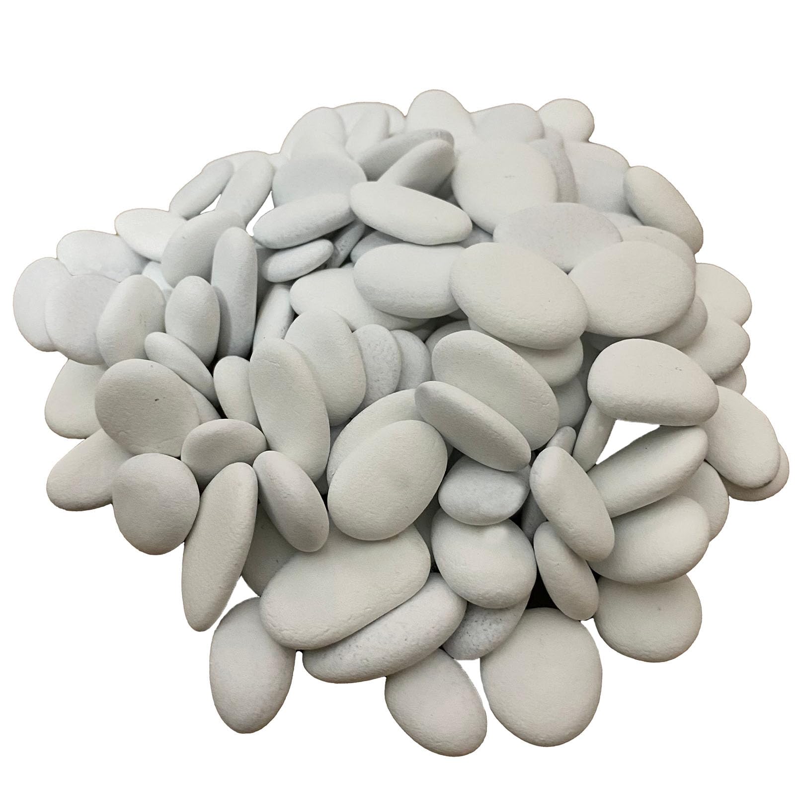 juexiyarticle Flat Pebbles for Painting, 1-3cm Tiny Decorative Stones, Painted White Rocks for DIY Crafts Projects, Stone Arts Decoration,1lb