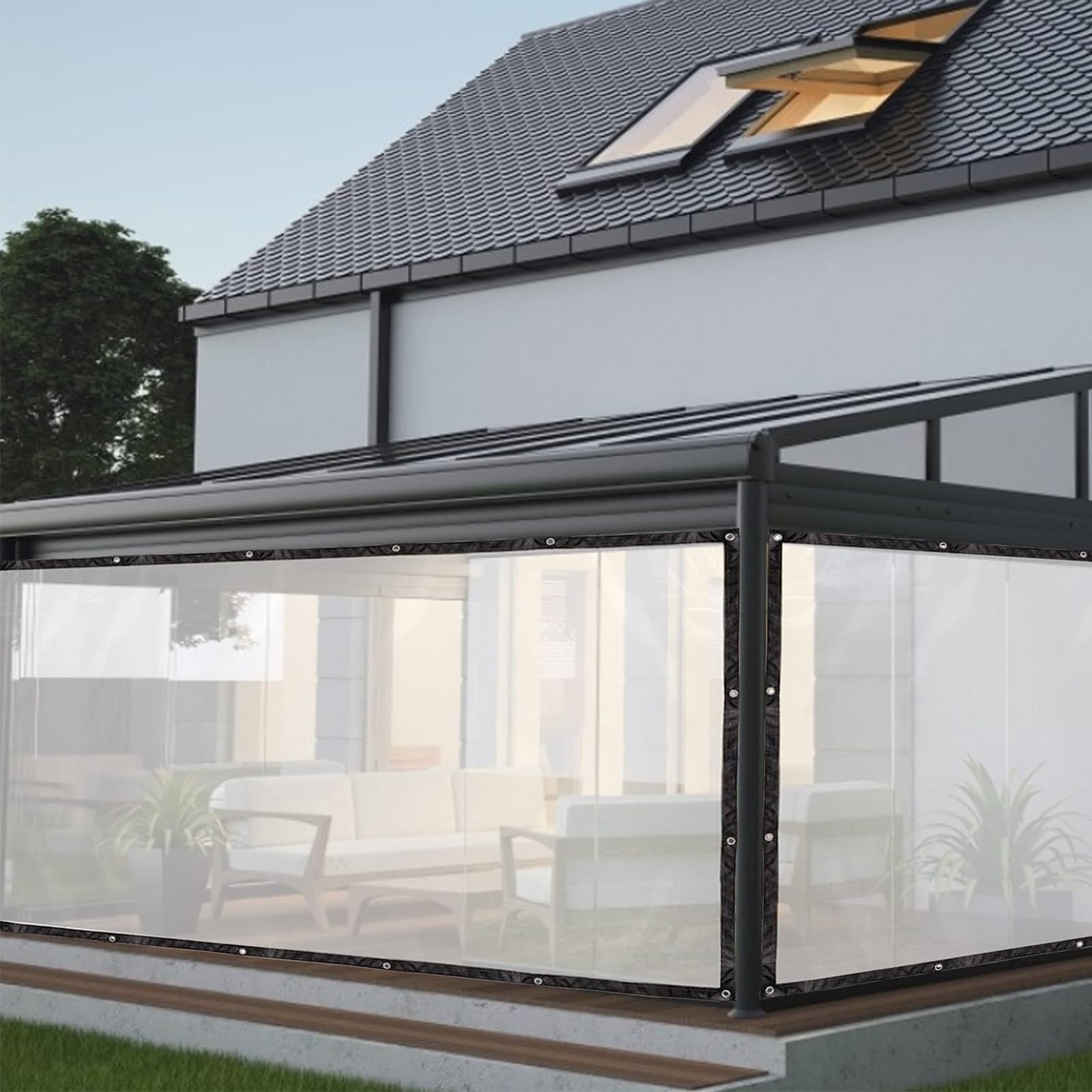 9x17 FT Clear Tarps with Grommets, Clear Tarps Heavy Duty Water