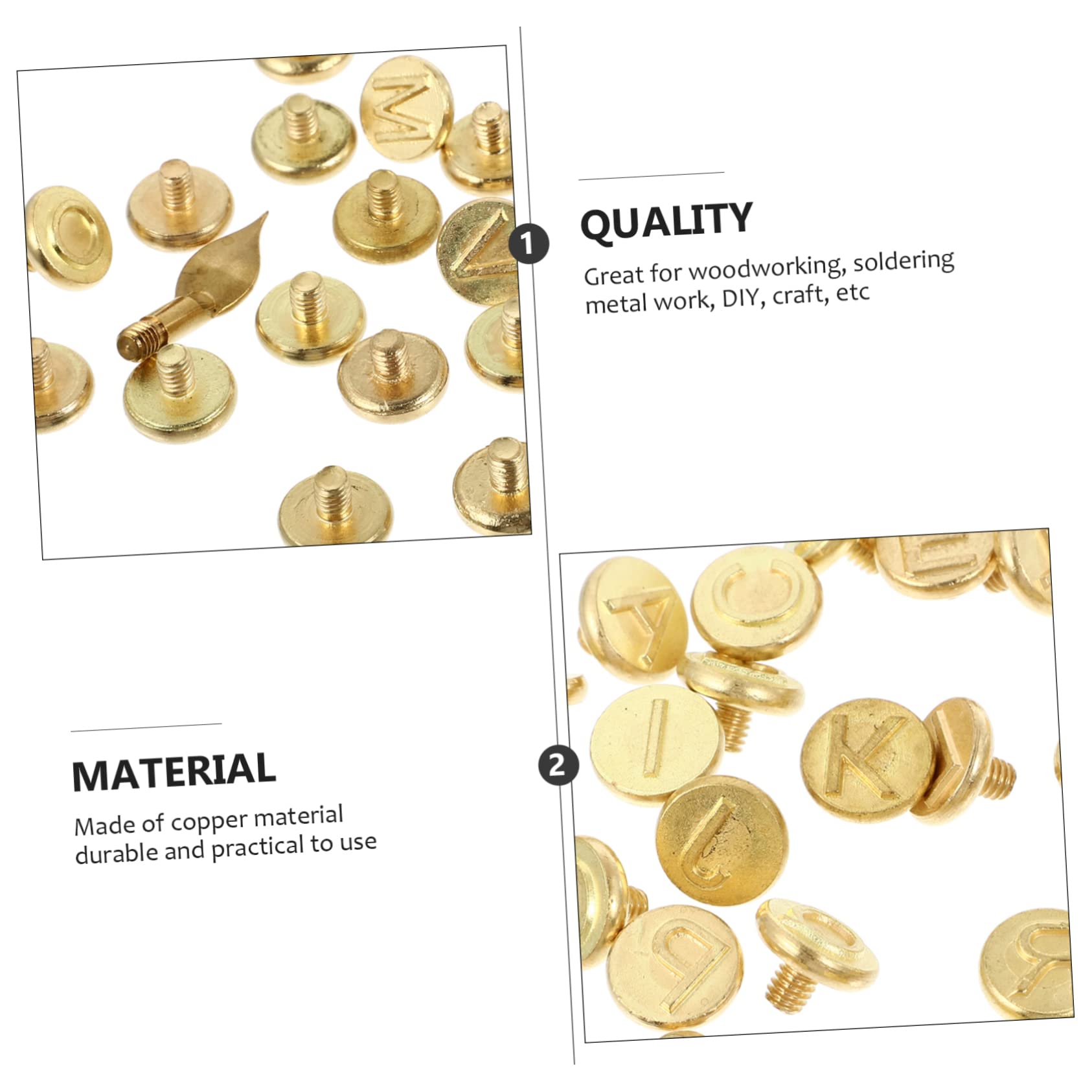 EXCEART 3sets Punzoni per Pirografia Legno con Lettere Maiuscole per Incisione su Legno e Sughero Strumento per Decorazioni e Regali Personalizzati