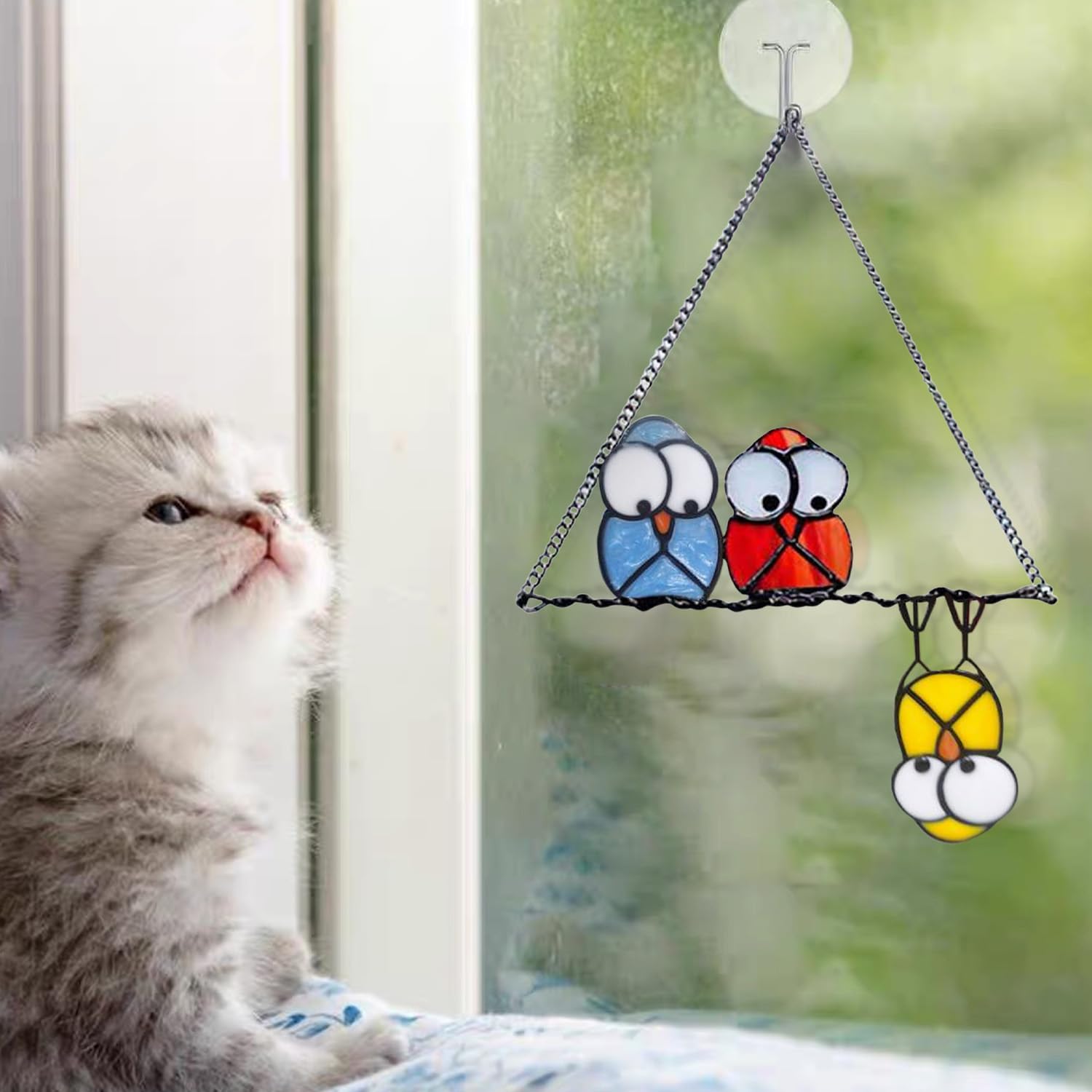 Generisch Fensterdeko Tiere Zum Aufhängen – Elegantes Vogelset Aus PLA, Ganzjährig Für Fenster, Wand & Frühling, Modernes