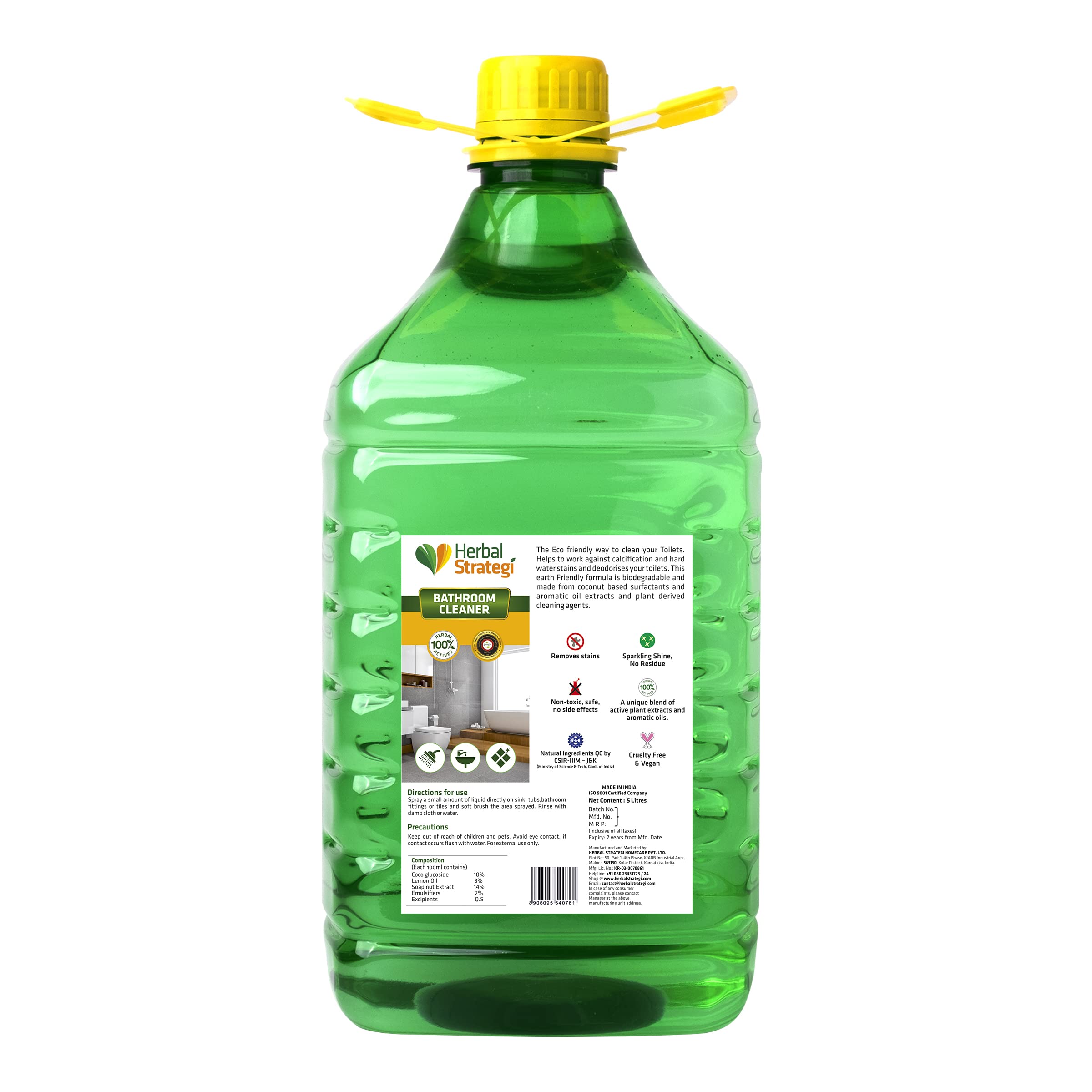 Herbal Strategi Bathroom Cleaner Refill 5 L | For All Surfaces & Bathroom Fittings | Anti-Bacterial & Removes Hard-water Stains | Eco-friendly, Non-Toxic | 100% Herbal (B0B9NNFXM5) Amazon Price History, Amazon Price Tracker