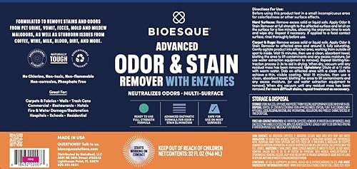 Miniatura 10 de Bioesque Eliminador avanzado de olores y manchas con enzimas, 1 galón (paquete de 4)