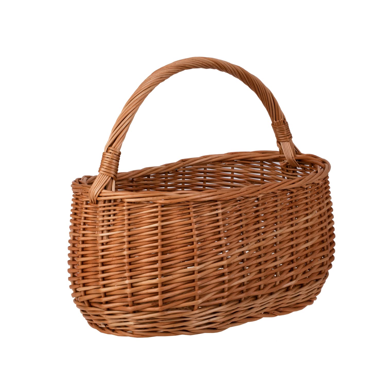 e-wicker24 Kosz na zakupy z wikliny, koszyk piknikowy, wiklinowy kosz na prezent