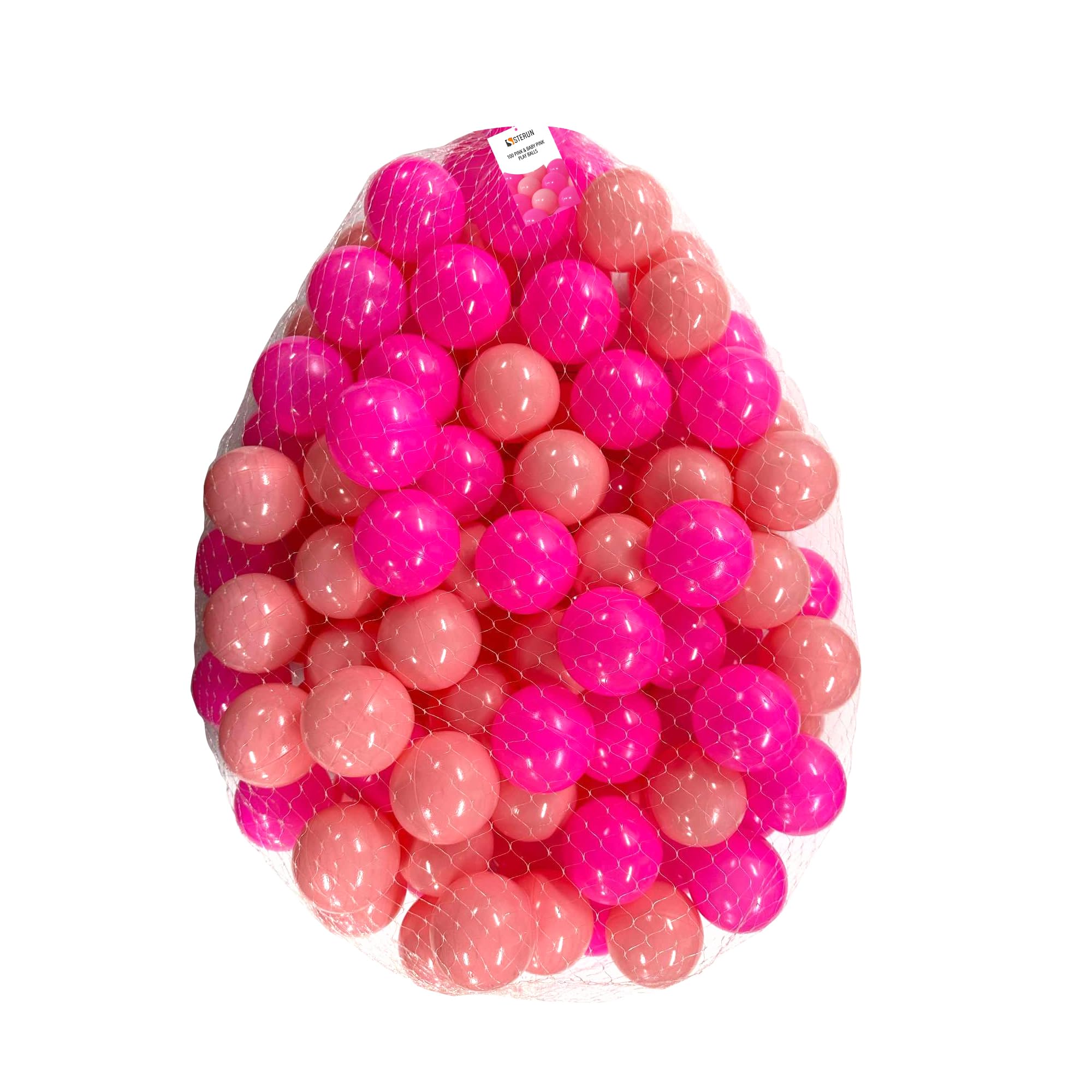 STERUN Ball Pit Balls 200 Pink Playballs Smooth Surface & No Sharp Edges, Crush Proof, Toxic Free 6cm Soft Pit Balls For Kids Indoor Outdoor Play | For Ball Pit