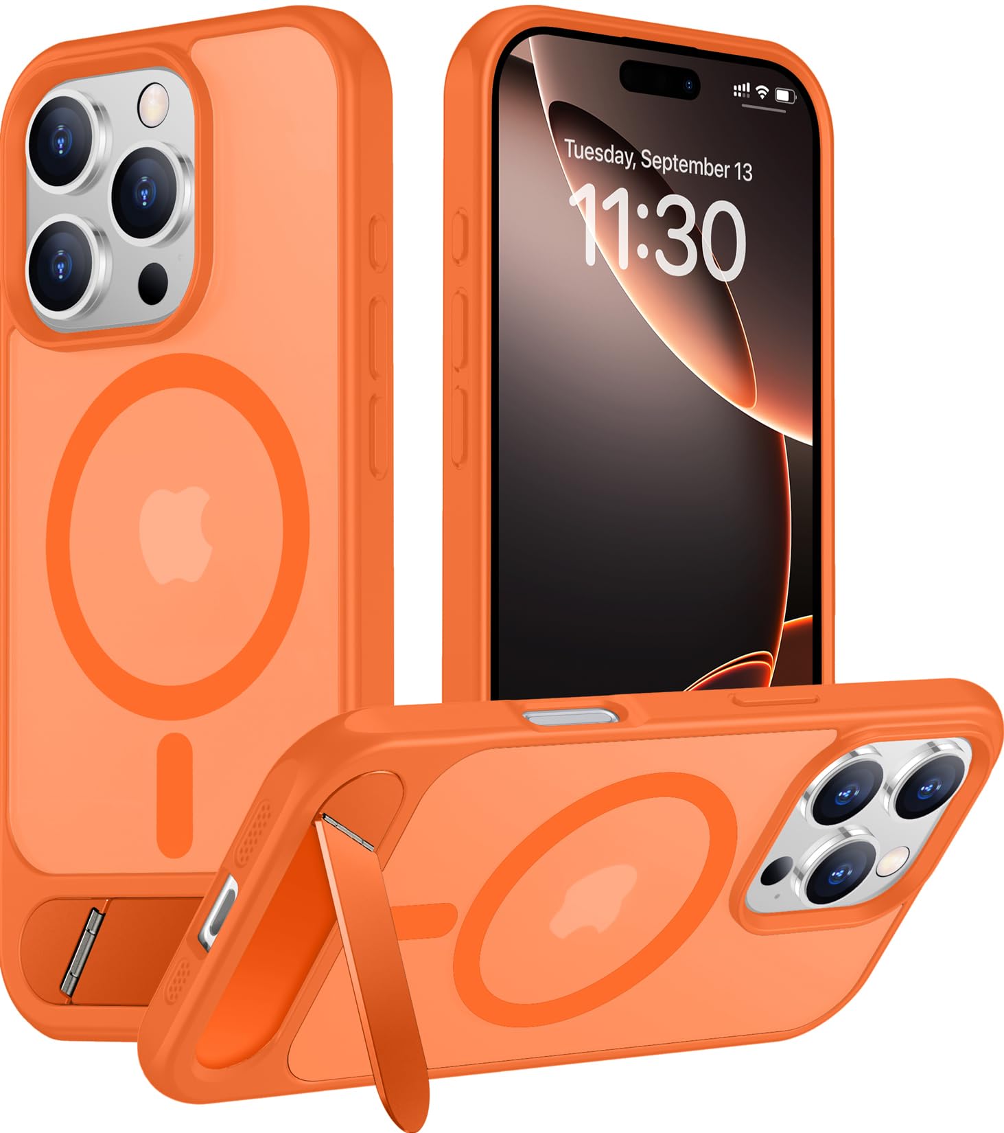 Temdan Magnetic Compatible with iPhone 16 Pro Max Case, [Built-in Invisible Kickstand][Compatible with MagSafe][Military Grade Shockproof] Slim Translucent Matte Phone Case for iPhone 16 Pro Max 6.9"
