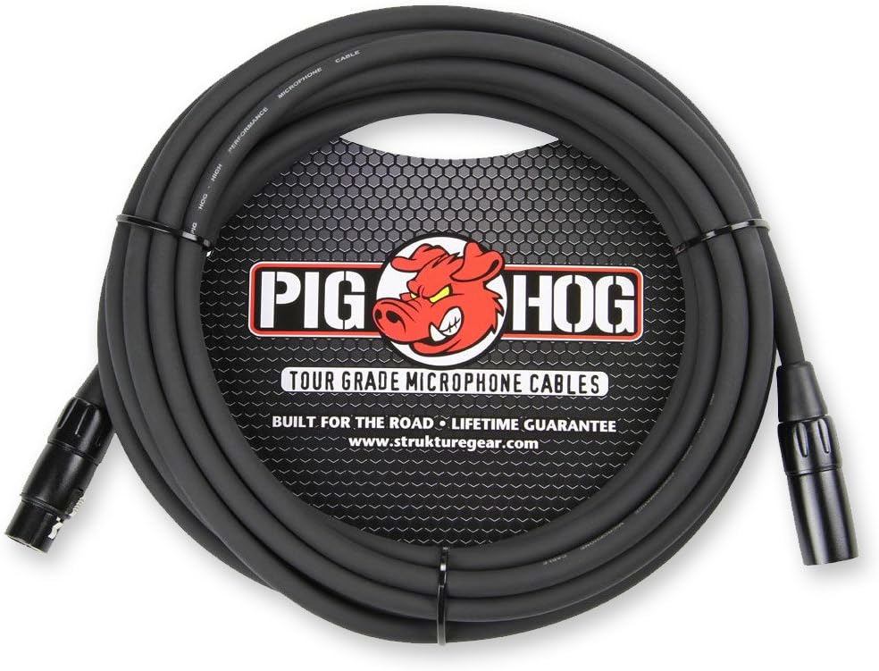 Pig Hog 8mm Mic Cable, 20ft XLR Tour Grade Microphone Cable - 4 PACK
