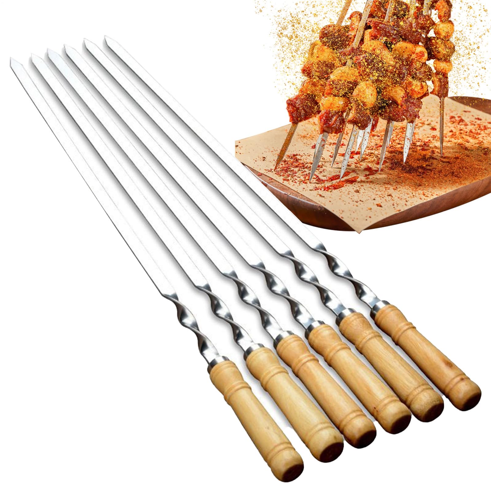 Bâtonnets de cuisson plats en acier inoxydable lot de 6
