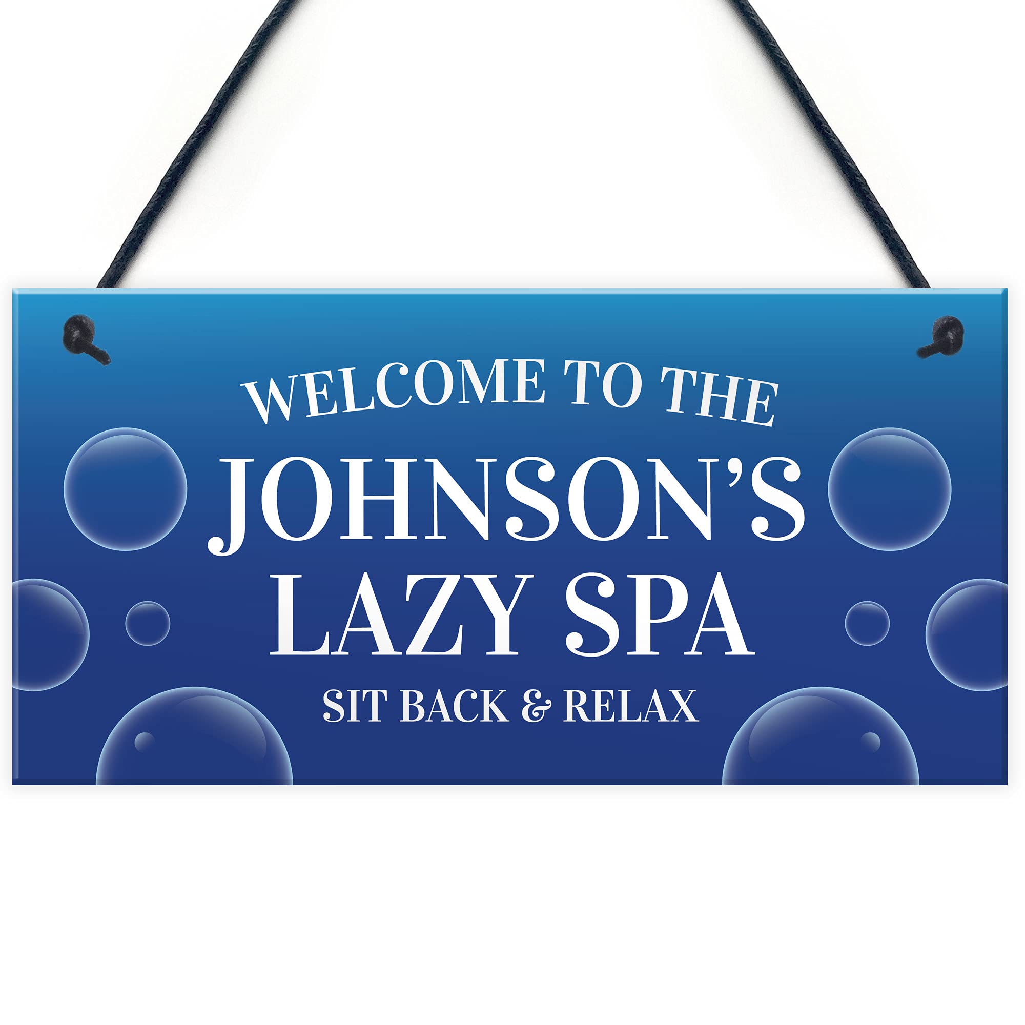 LAZY SPA Sign Personalised Hot Tub Sign For Outdoor Hot Tub Accessories Funny