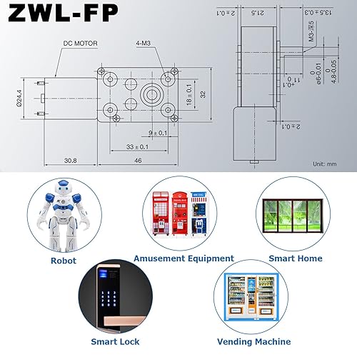 Miniatura 2 de Greartisan DC 12V 35RPM Turbo Worm Geared Motor Motor Alto Torque Turbina Worm Box Reducción Motor 0.236 in Eje JSX255-370