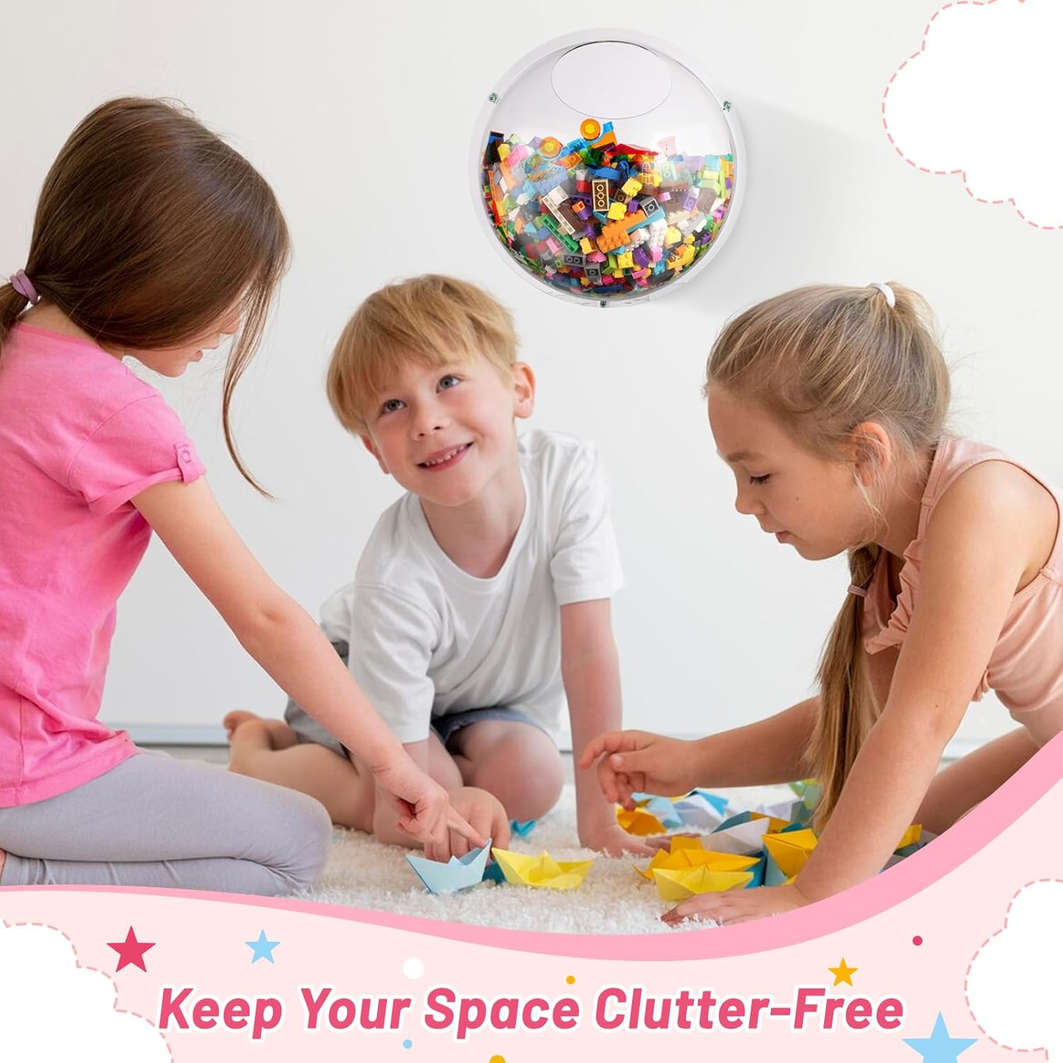 2 Pack Acrylic Wall Organizer Acrylic Toy Dispenser for Wall, Toy Storage Display with Back Panel Hanging Clear Holder for Blocks, Snacks, Cars - Image 4