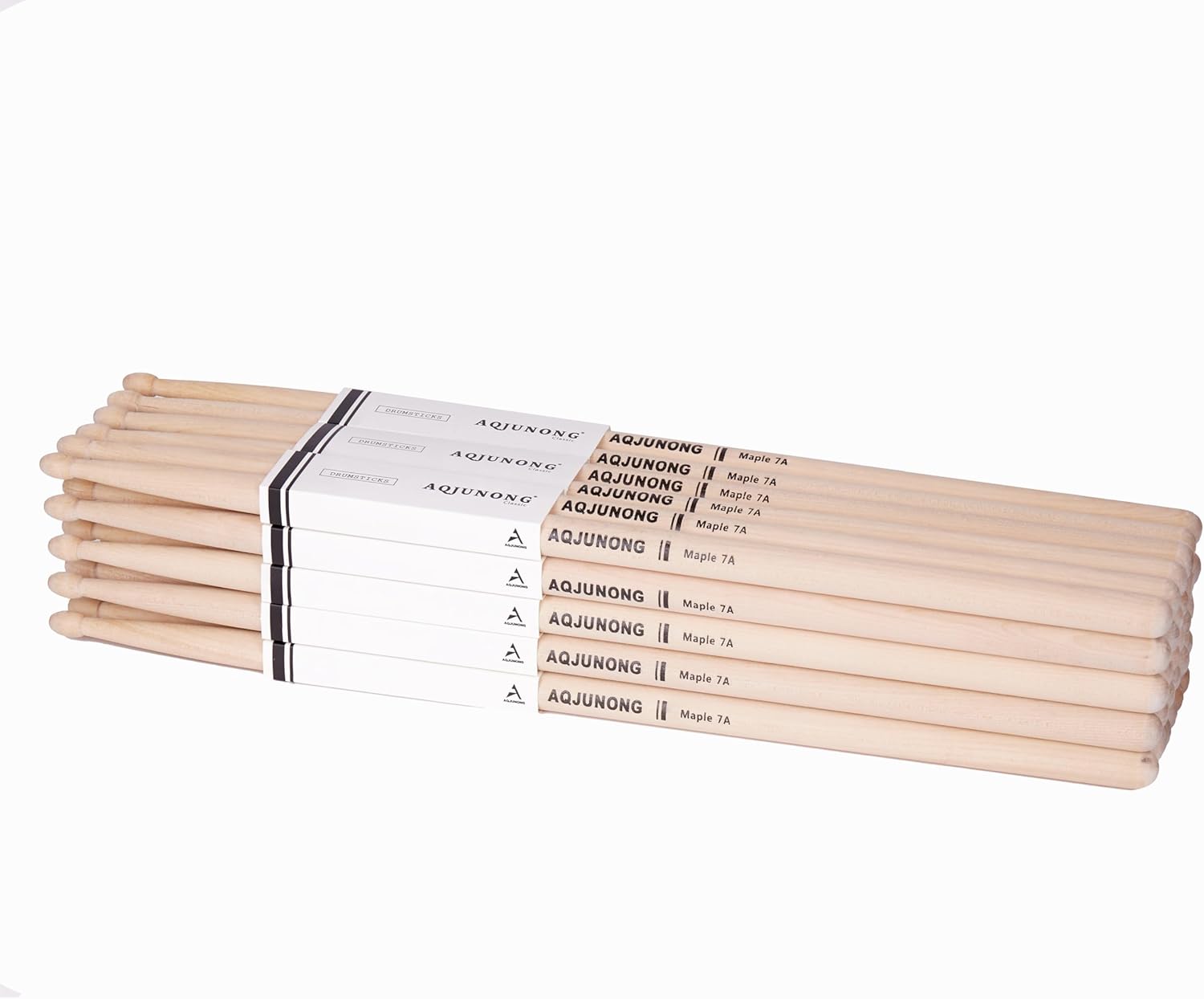 Drum Sticks，7A Drumsticks, 15 Pairs Classic Maple Wood Tip Drum Sticks for Acoustic Drum and Electronic Set, Professional Musical Instrument Percussion Accessories