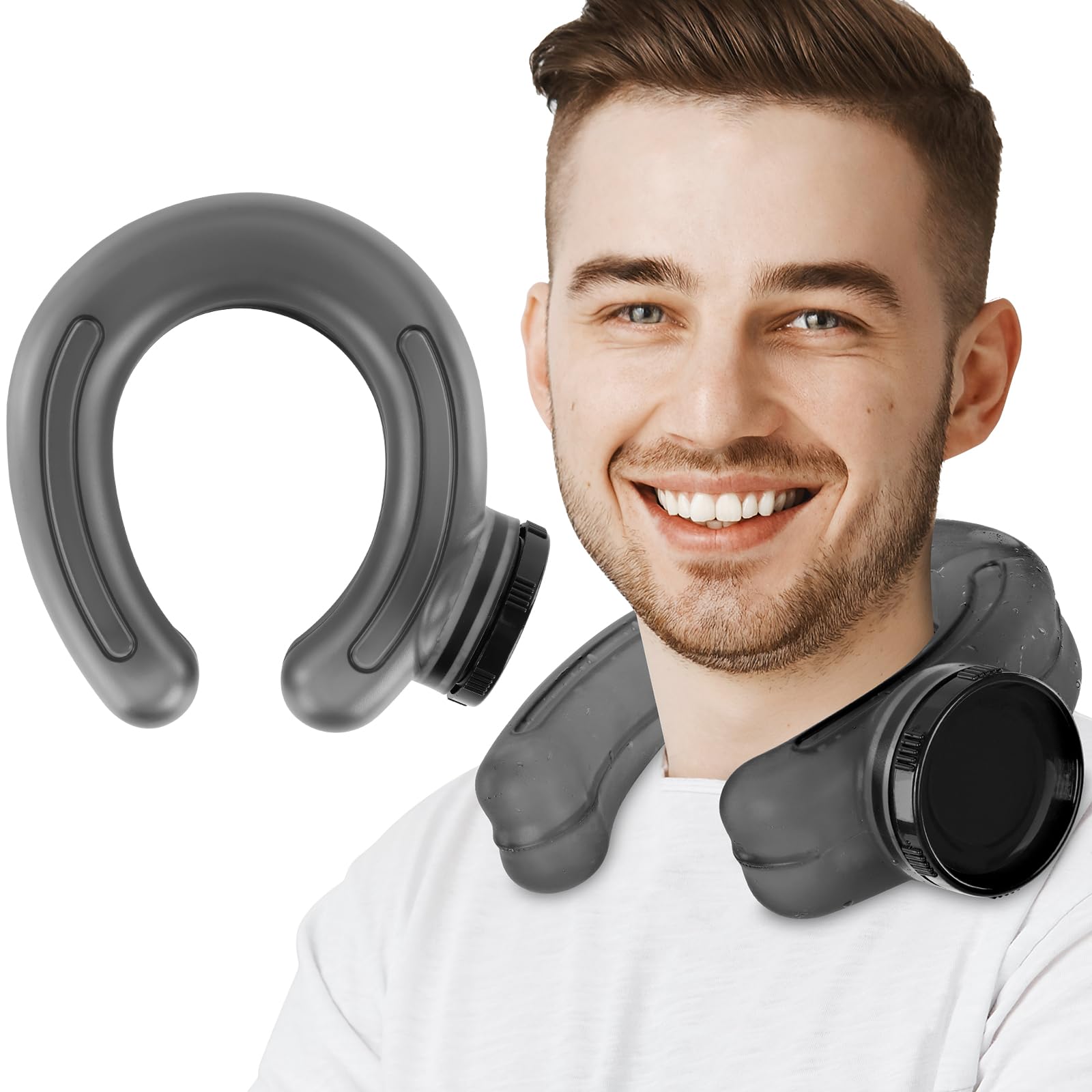 Photo 1 of Yokulamo Neck Cooling Tube, Reusable Ice Ring Neck Cooler for Heat Summer, Cold Neck Wraps Wearable Body Cooling Products for Hot Weather, Outdoor Sports, Outdoor Workers and Summer Activities(Black)