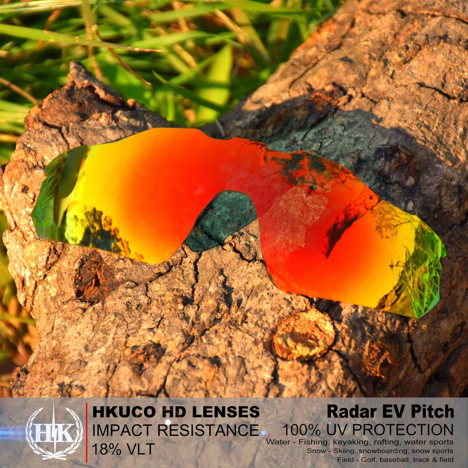 Rinforza gli uomini Lenti Compatibile/Sostituzione per Oakley Radar EV Pitch Rosso/Blu/Oro 24K/Emerald Verde Occhiali da sole