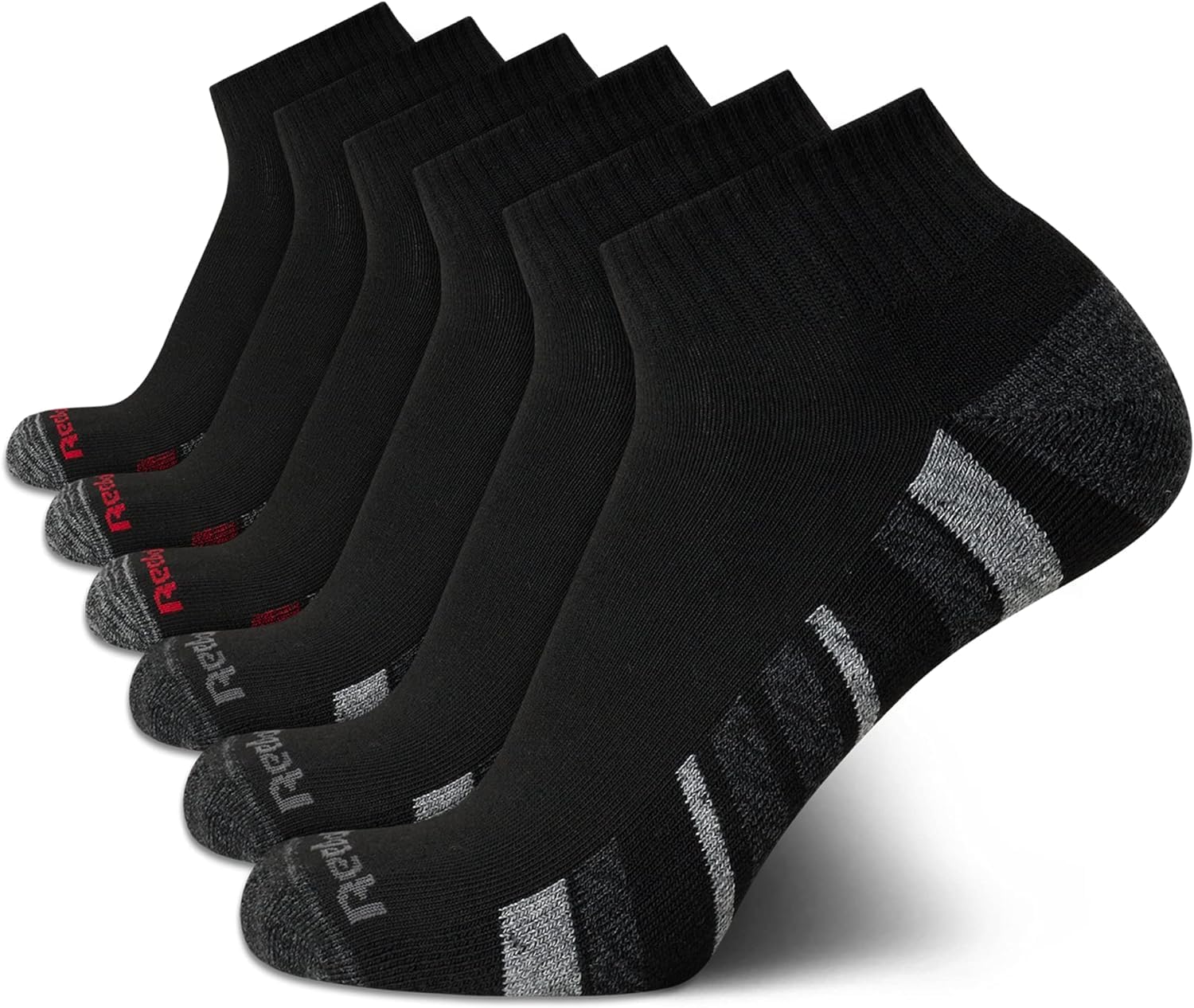 Reebok Men's Quarter Socks - 6 Pack Cushion Quarter Cut Ankle Socks for Men - Breathable Men's Athletic Socks (Size: 6-12.5)