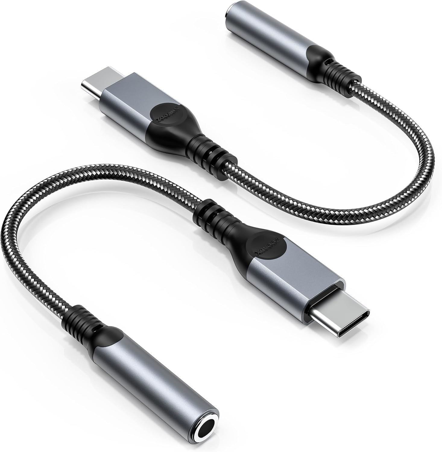 ZOOAUX USB Type C to 3.5mm Headphone Jack Adapter (2-Pack), USB C to Aux Audio Dongle Cable Cord for iPhone 16 Pro Max 16 15 Plus, Pixel,Samsung Galaxy S24 S23 S22+ S21 S20 Ultra S20+, iPad Pro-Grey ZOOAUX USB Type C to 3.5mm Headphone Jack Adapter (2-Pack), USB C to Aux Audio Dongle Cable Cord for iPhone 16 Pro Max 16 15 Plus, Pixel,Samsung Galaxy S24 S23 S22+ S21 S20 Ultra S20+, iPad Pro-Grey
