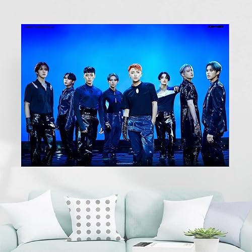 Ateez Tapestry Ateez - Pancarta de fondo para colgar en la pared, fiesta de cumpleaños, sala de estar, dormitorio, decoración (40 x 28 pulgadas,