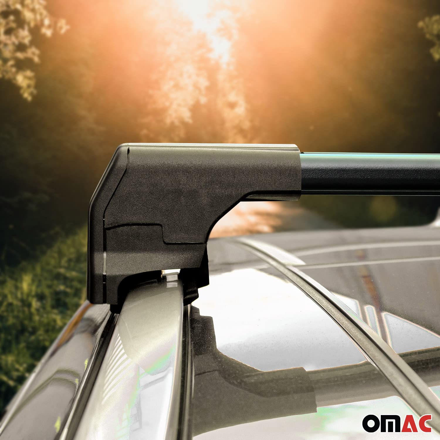 OMAC Barres de Toit en Aluminium pour Hyundai Kona II 2024-2026 – City Crash – ISO/Pas 11154:2006 – Antivol Inclus – Charge Max 75 kg – 2 Barres Noir