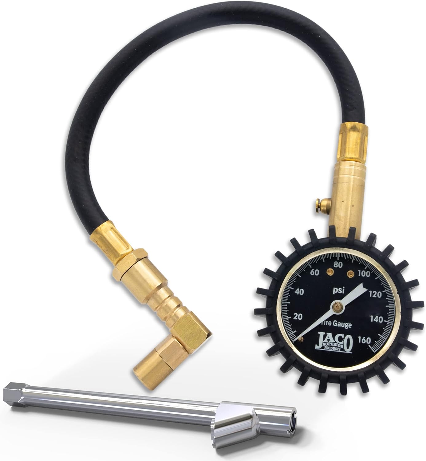 JACO EliteProPlus Tire Pressure Gauge with Dually Air Chuck 160 PSI