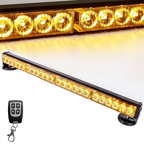 Miniatura 7 de LE-JX Barra de luces de emergencia de asesor de tráfico de batería con control remoto inalámbrico, luz estroboscópica de advertencia de seguridad,